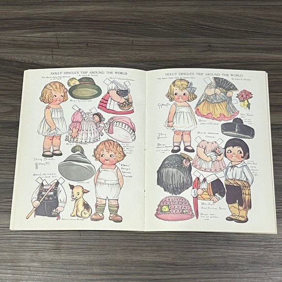Vintage 1978 Dolly Dingle Paper Doll Book Around The World Grace G Drayton Uncut - Picture 13 of 16